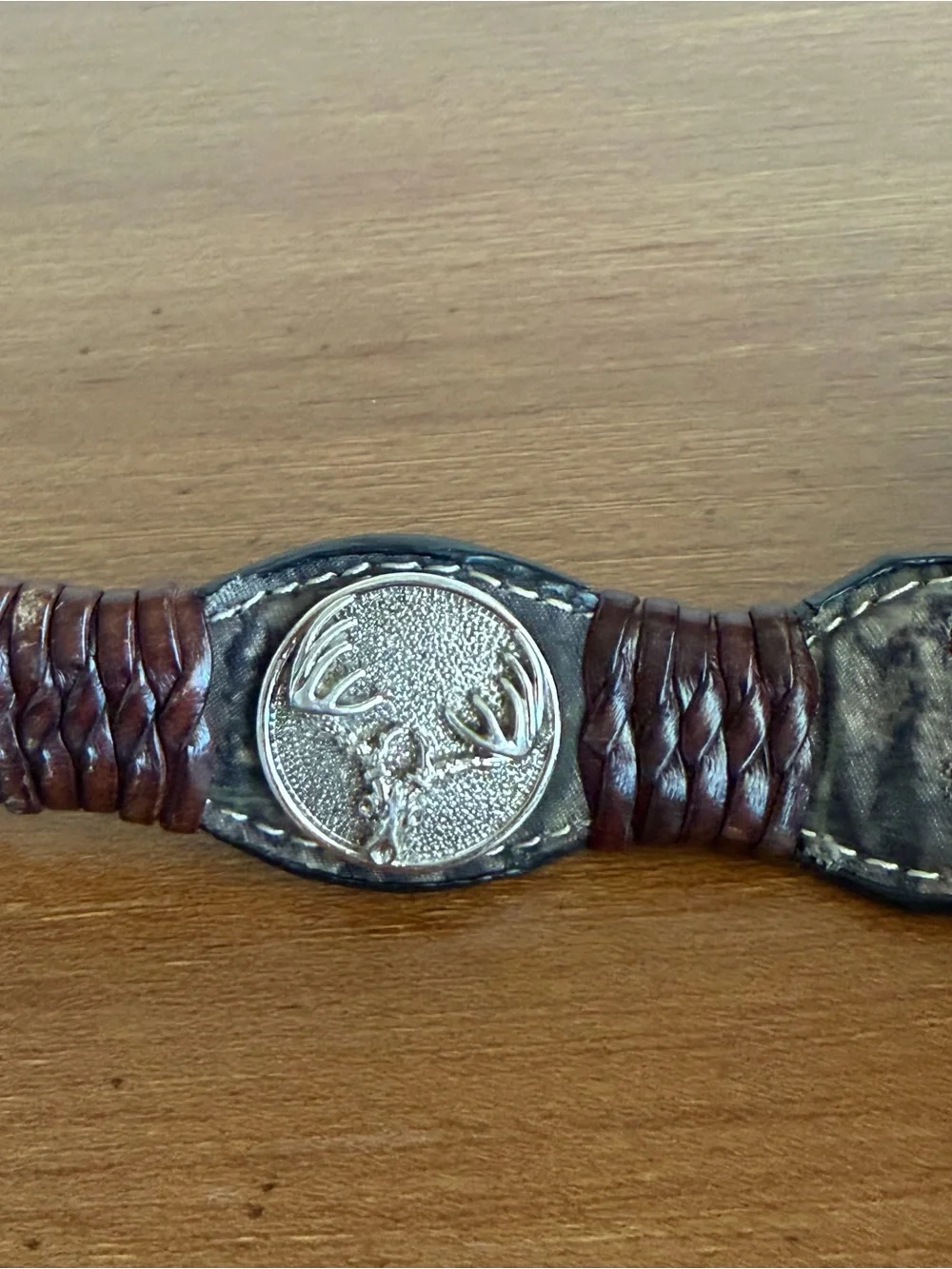 Kids Nocona Genuine Leather Mossy Oak Camo Double Stitched Belt Outdoor 26”
